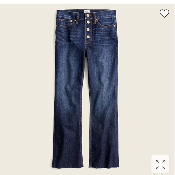 J. Crew 9” demi-boot crop jean in Dark Worn wash